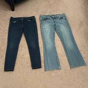 2- Size 12 Women's Blue and Light Blue Jeans